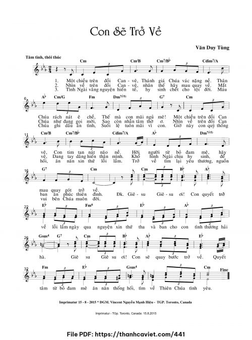 Con sẽ trở về - Văn Duy Tùng - trang 1