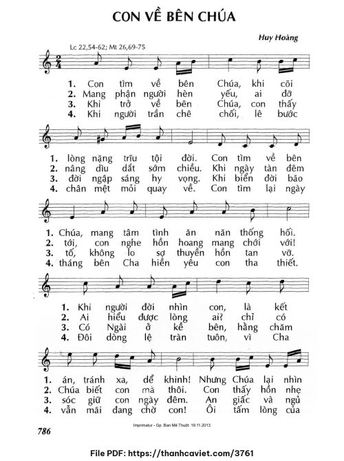 Con về bên Chúa - Lm. Huy Hoàng - trang 1