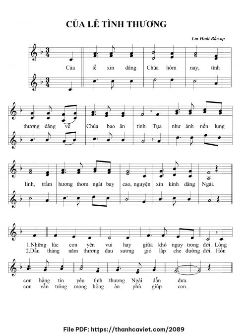 Của lễ tình thương - Lm. Hoài Bắc, OP - trang 1