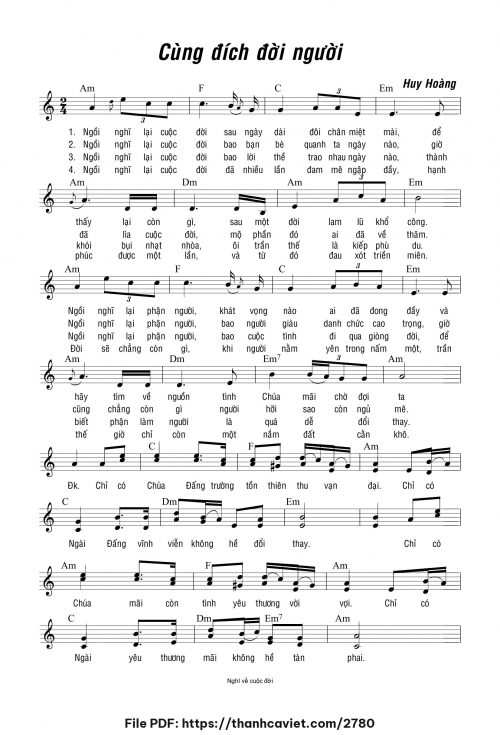 Cùng đích đời người - Lm. Huy Hoàng - trang 1