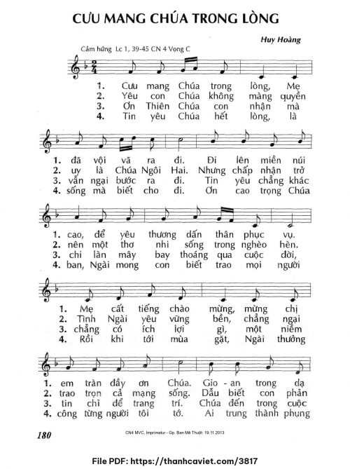 Cưu mang Chúa trong lòng - Lm. Huy Hoàng - trang 1