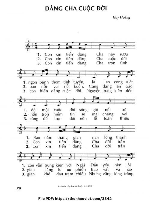 Dâng Cha cuộc đời - Lm. Huy Hoàng - trang 1