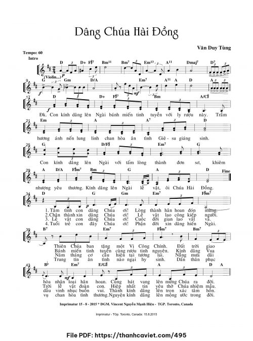 Dâng Chúa Hài Đồng - Văn Duy Tùng - trang 1