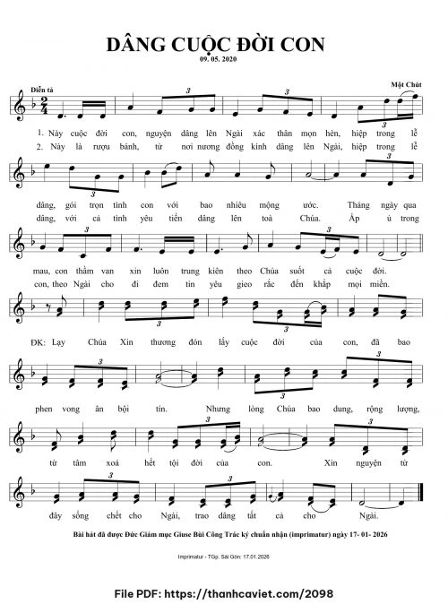 Dâng cuộc đời con - Một Chút - trang 1