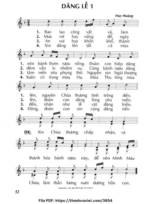 Dâng lễ 1 - Lm. Huy Hoàng - trang 1