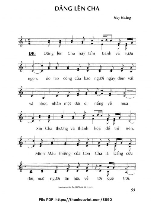 Dâng lên Cha - Lm. Huy Hoàng - trang 1