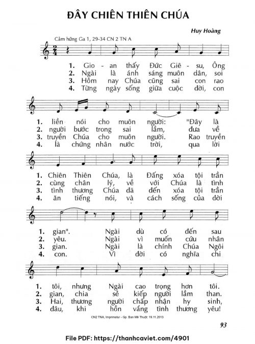 Đây Chiên Thiên Chúa - Lm. Huy Hoàng - trang 1