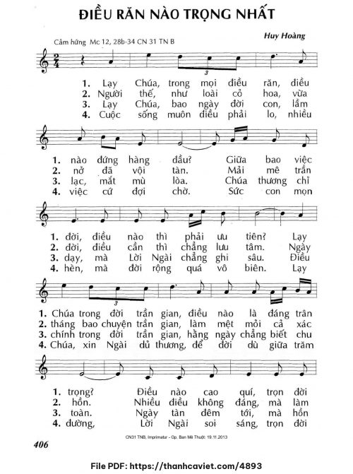 Điều Răn nào trọng nhất - Lm. Huy Hoàng - trang 1