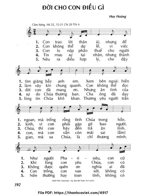 Đời cho con điều gì - Lm. Huy Hoàng - trang 1
