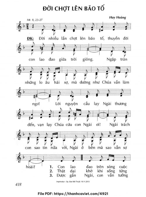 Đời chợt lên bão tố - Lm. Huy Hoàng - trang 1