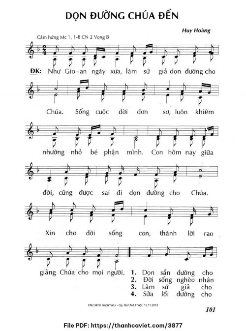 Dọn đường Chúa đến - Lm. Huy Hoàng - trang 1