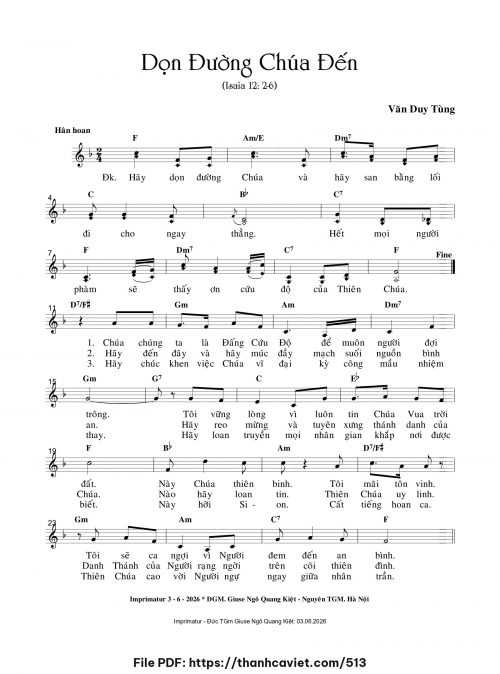 Dọn đường Chúa đến - Văn Duy Tùng - trang 1