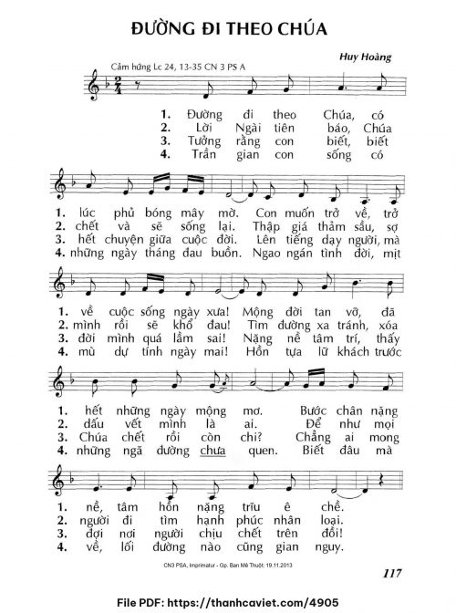 Đường đi theo Chúa - Lm. Huy Hoàng - trang 1