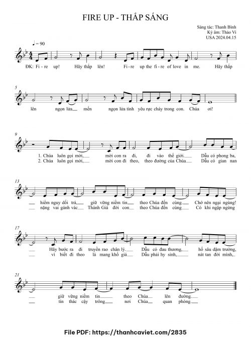Fire Up – Thắp sáng - Thanh Bình - trang 1