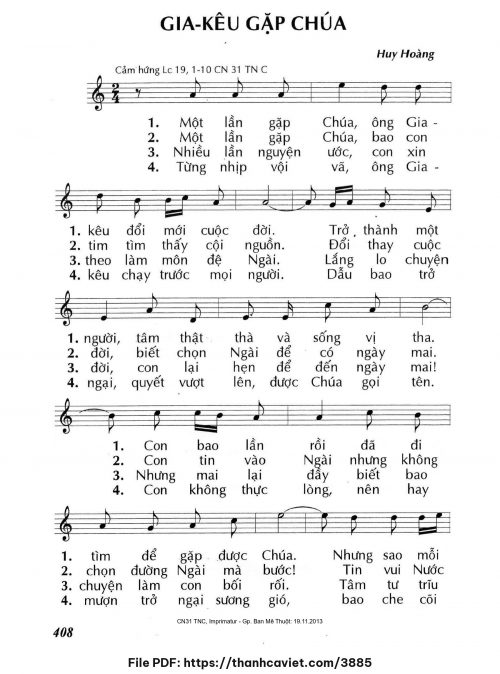 Giakêu gặp Chúa - Lm. Huy Hoàng - trang 1