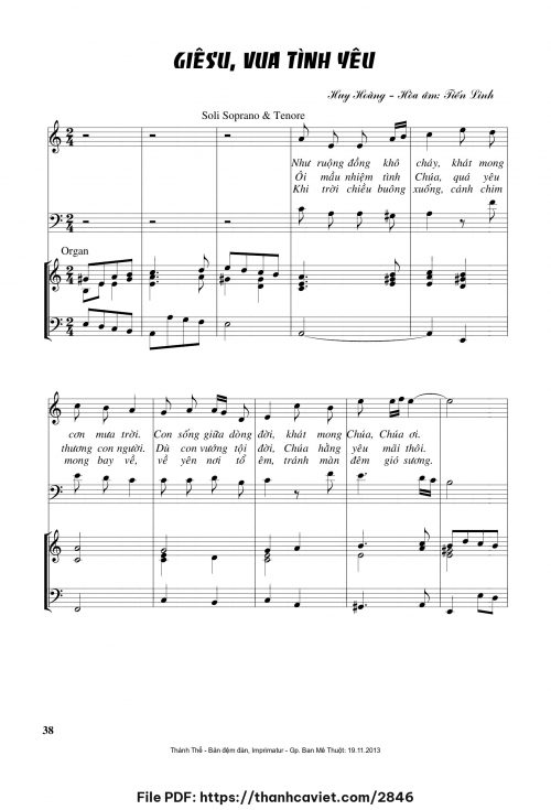 Giêsu Vua tình yêu - Lm. Huy Hoàng - Hòa âm: Tiến Linh - trang 1