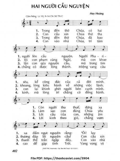 Hai người cầu nguyện - Lm. Huy Hoàng - trang 1