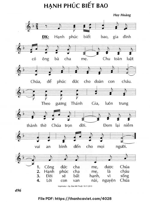 Hạnh phúc biết bao - Lm. Huy Hoàng - trang 1