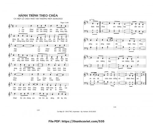 Hành trình theo Chúa - Ngọc Linh - trang 1