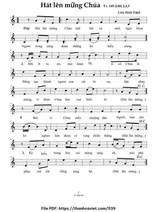 Hát lên mừng Chúa - Liên Bình Định - trang 1