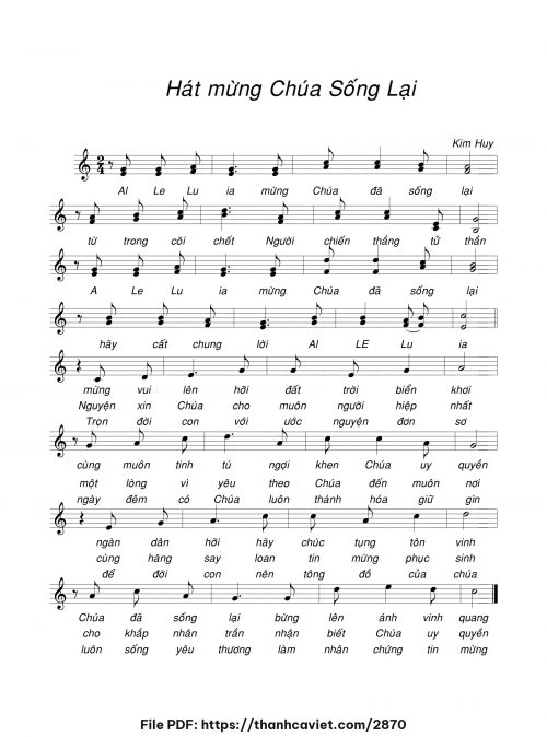 Hát mừng Chúa sống lại - Kim Huy - trang 1