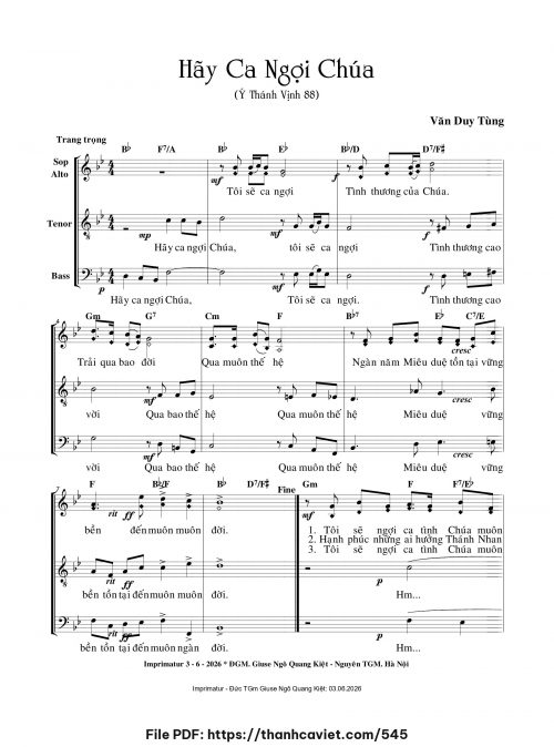 Hãy ca ngợi Chúa - Văn Duy Tùng - trang 1