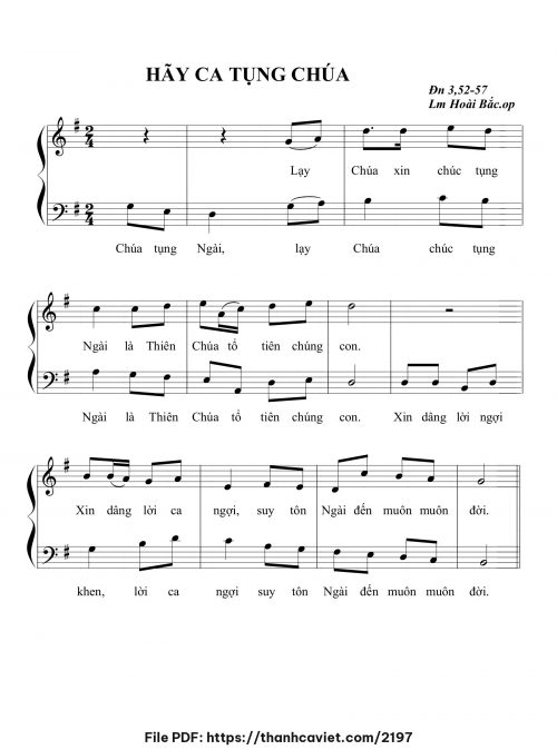 Hãy ca tụng Chúa - Lm. Hoài Bắc, OP - trang 1
