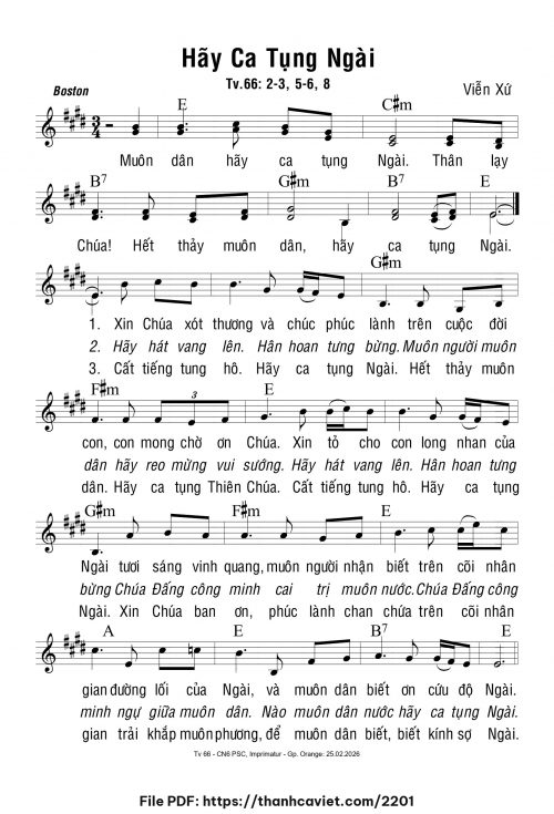 Hãy ca tụng Ngài - Viễn Xứ - trang 1