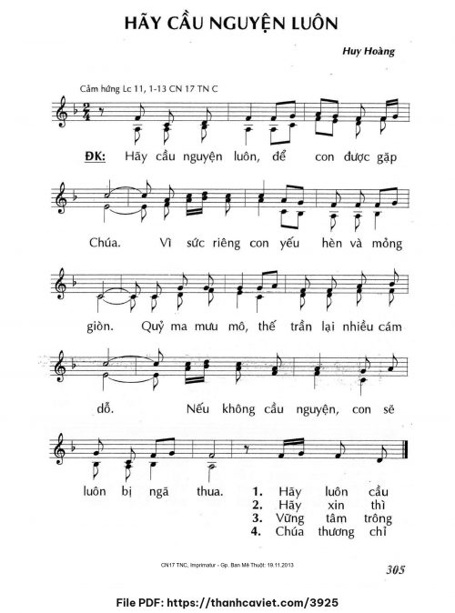 Hãy cầu nguyện luôn - Lm. Huy Hoàng - trang 1