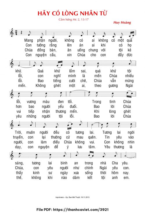 Hãy có lòng nhân từ - Lm. Huy Hoàng - trang 1