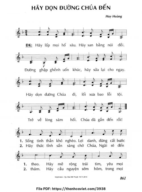 Hãy dọn đường Chúa đến - Lm. Huy Hoàng - trang 1