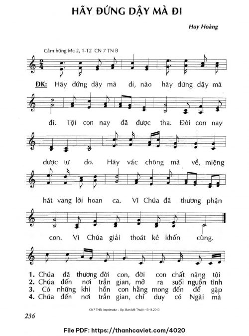 Hãy đứng dậy mà đi - Lm. Huy Hoàng - trang 1