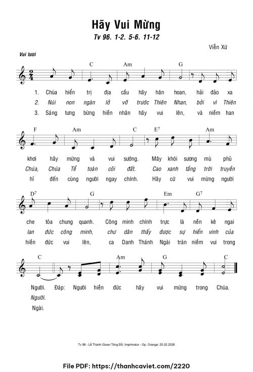 Hãy mừng vui - Viễn Xứ - trang 1