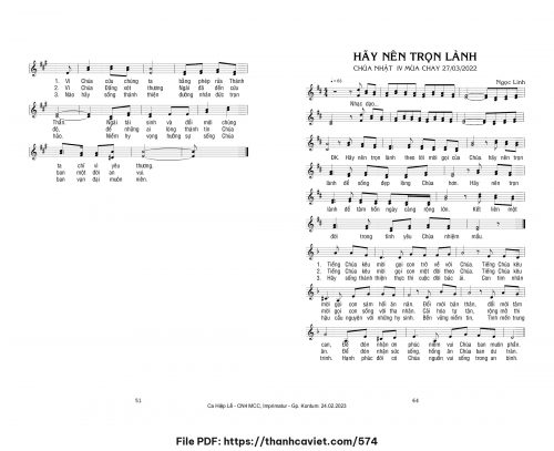 Hãy nên trọn lành [2 bè đồng giọng] - Ngọc Linh - trang 1