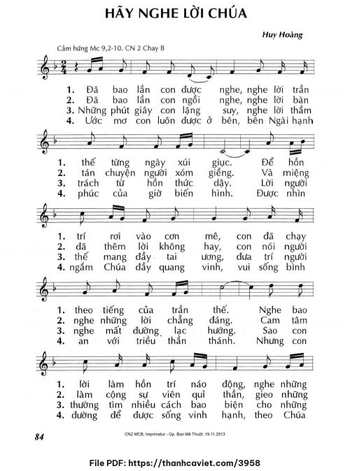 Hãy nghe lời Chúa - Lm. Huy Hoàng - trang 1