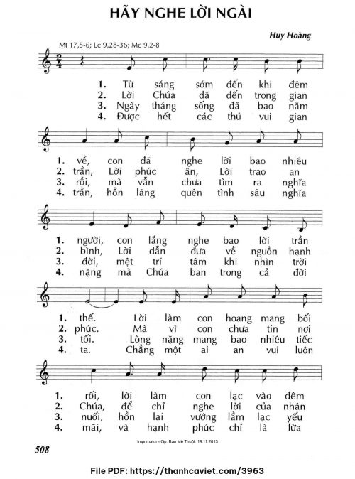 Hãy nghe lời Ngài - Lm. Huy Hoàng - trang 1