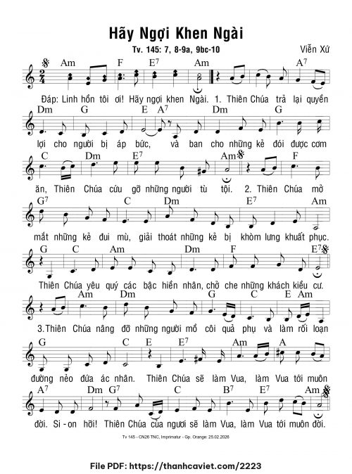 Hãy ngợi khen Ngài - Viễn Xứ - trang 1