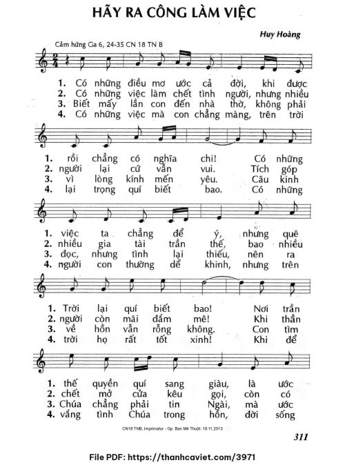 Hãy ra công làm việc - Lm. Huy Hoàng - trang 1