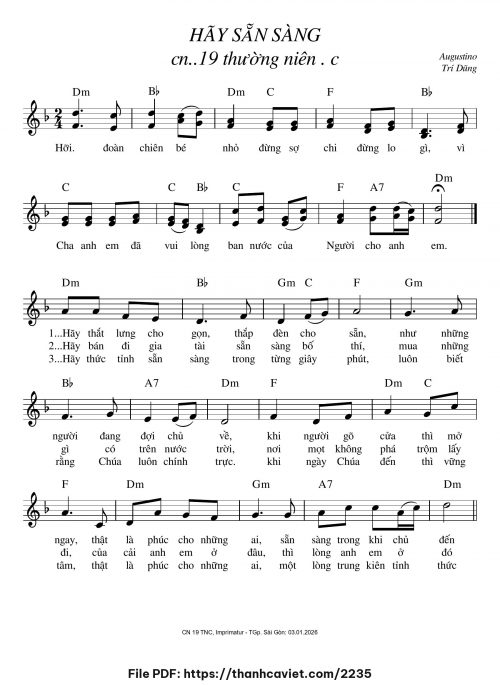 Hãy sẵn sàng - Augustino Trí Dũng - trang 1