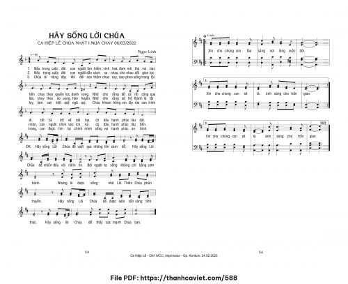 Hãy sống Lời Chúa - Ngọc Linh - trang 1