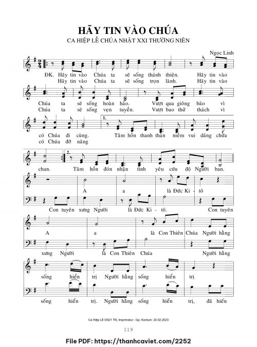 Hãy tin vào Chúa - Ngọc Linh - trang 1