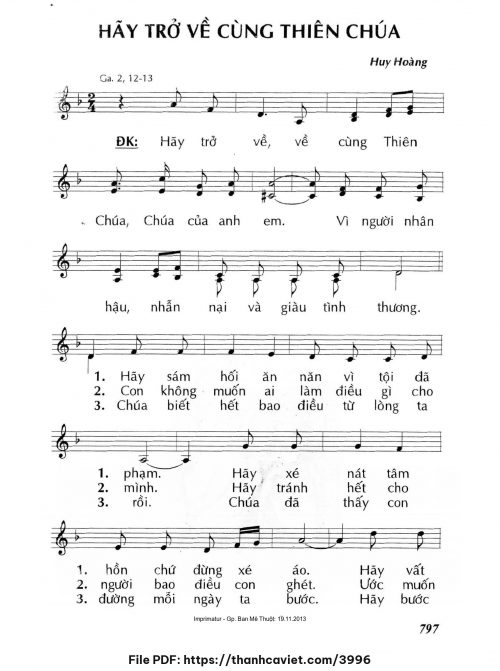 Hãy trở về cùng Thiên Chúa - Lm. Huy Hoàng - trang 1