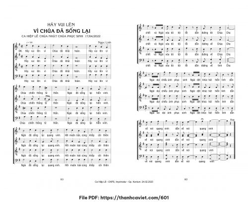 Hãy vui lên vì Chúa đã sống lại [Hợp Xướng] - Ngọc Linh - trang 1