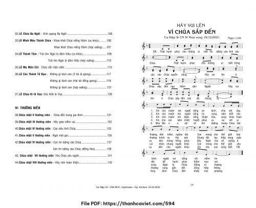 Hãy vui lên vì Chúa sắp đến - Ngọc Linh - trang 1