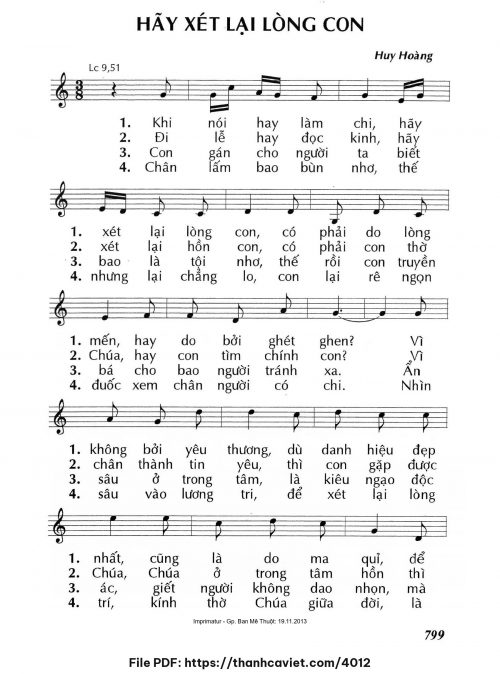 Hãy xét lại lòng con - Lm. Huy Hoàng - trang 1