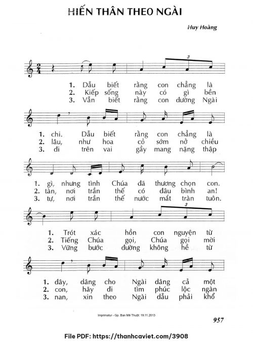 Hiến thân theo Ngài - Lm. Huy Hoàng - trang 1