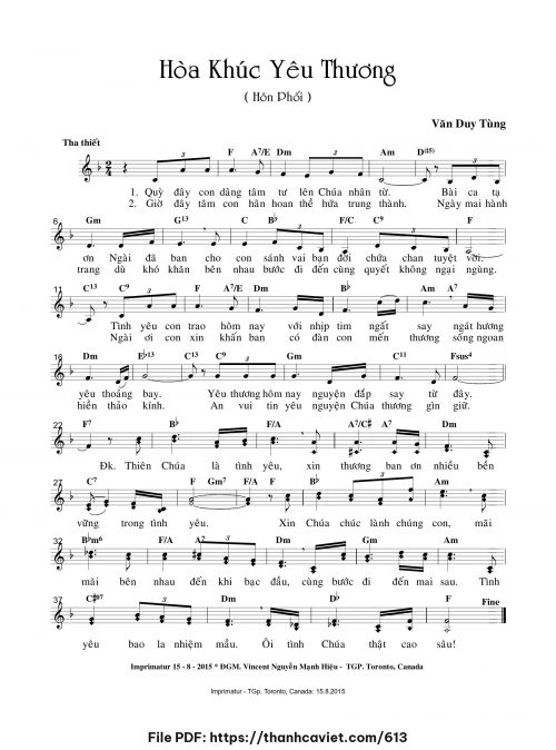 Hòa khúc yêu thương - Văn Duy Tùng - trang 1