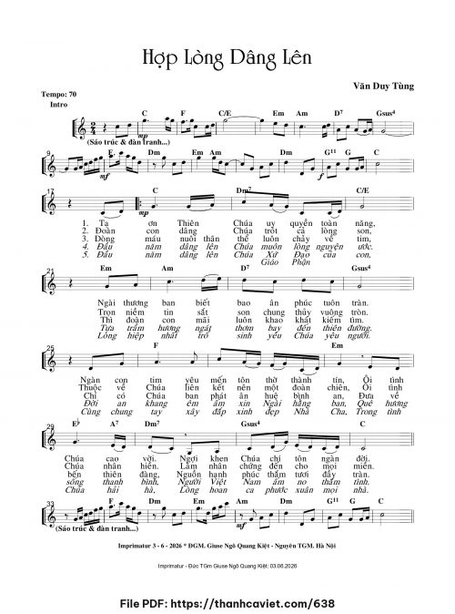 Hợp lòng dâng lên - Văn Duy Tùng - trang 1