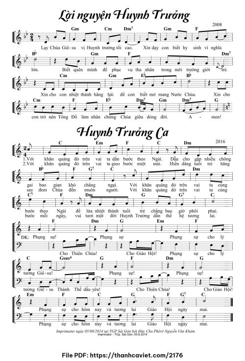 Huynh trưởng ca - Lm. Giang Tâm - trang 1