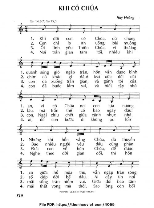 Khi có Chúa - Lm. Huy Hoàng - trang 1